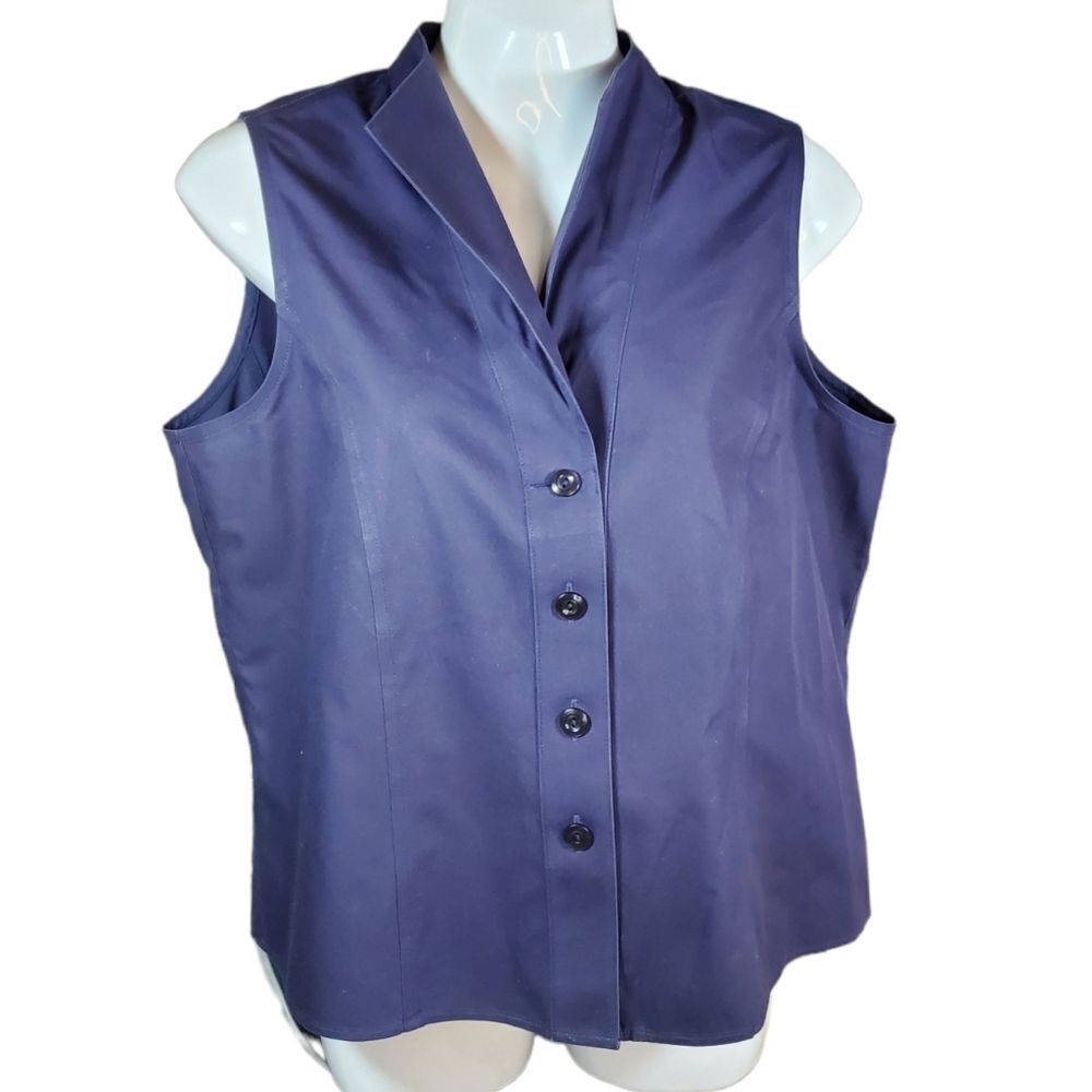 JONES NEW YORK button down vest blouse 12p